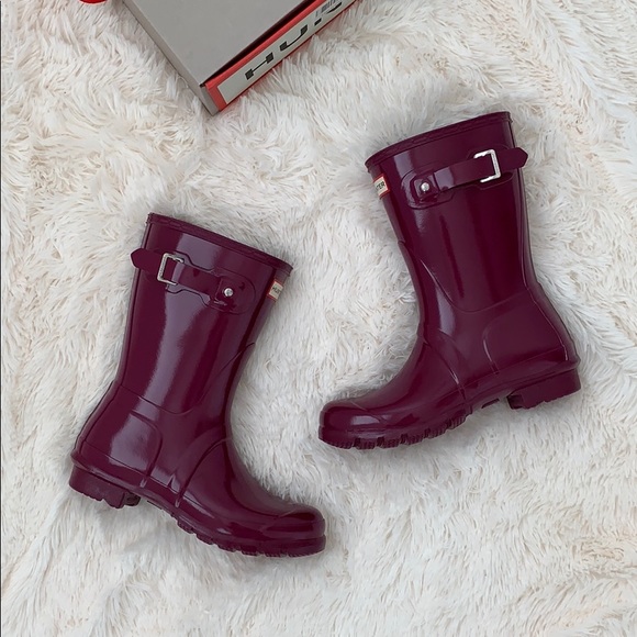 Hunter original short glossy violet rain boots - Picture 4 of 8